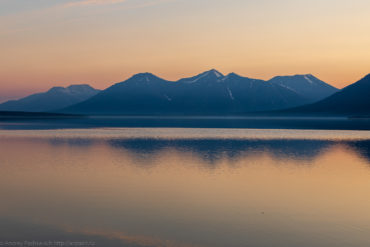 Закат на озере Капчук, плато Путорана