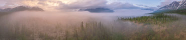 Плато Путорана, озеро Лама под облаками