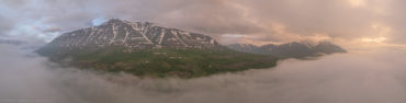 Горы плато Путорана над облаками