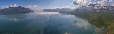 Туман стелится по озеру Лама. Плато Путорана.