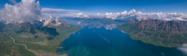 Панорама озера Лама с квадрокоптера. Плато Путорана.