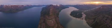 Озеро Лама и озеро Капчук, съёмка от перемычки п-ова Каменный