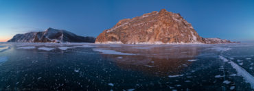 Панорама озёра Байкал, берега около посёлка Узуры
